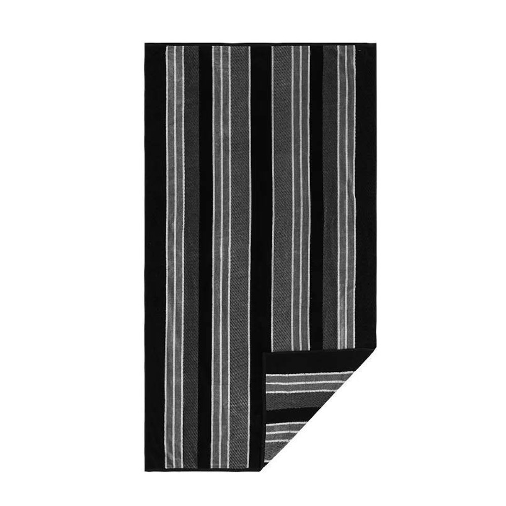 The Big One Textured Black Stripe Beach Towel 34"‎ x 64"
